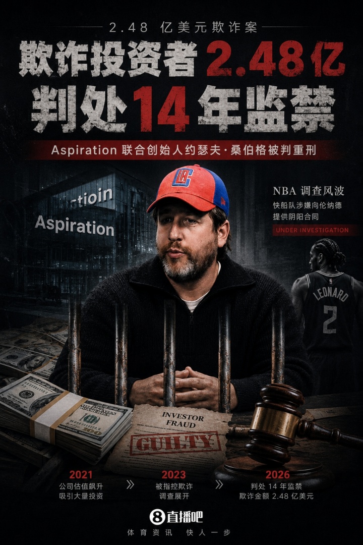 涉嫌阴阳合同操作者判刑:桑伯格欺诈2.48亿入狱14年,NBA调查直指快船与小卡